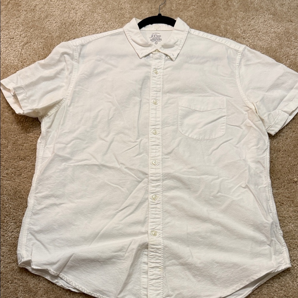 J. Crew Men's White Casual Button-Down Shirt